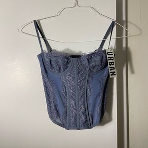 Urban Outfitters Out From Under Modern Love Corset in Slate